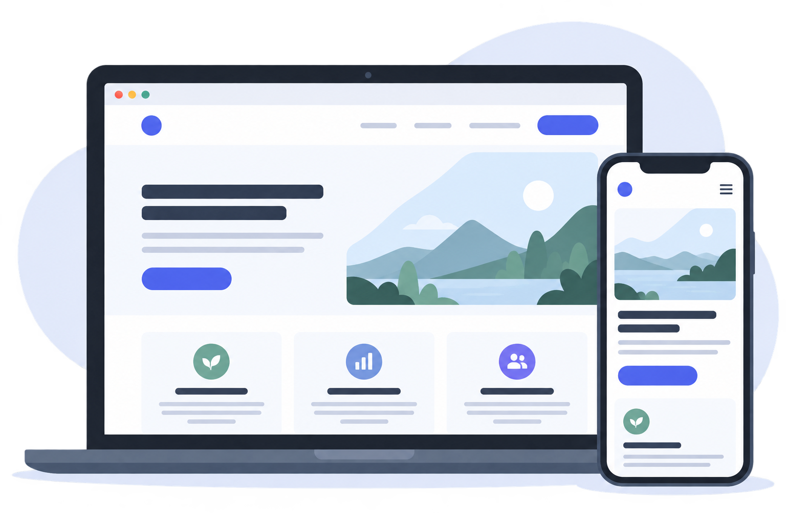 Illustration d'un site vitrine